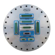  CF250 flange with 2 ervac D 50 points normal density 2 ervac D 37 points normal density 1 ervac D 25 points normal density 1 ervac D 15 points normal density and 1 ervac D 2*09 points normal density