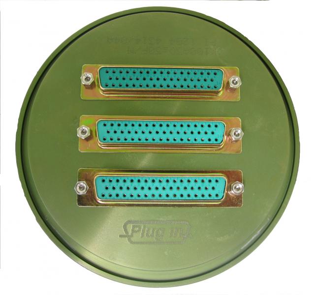 Flange K100 with 3 x DSub 50 pins connector